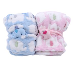 Swaddle Blanket Manufacturer - 95x83cm Coral Fleece Print Sublimation Lovey Receiving
