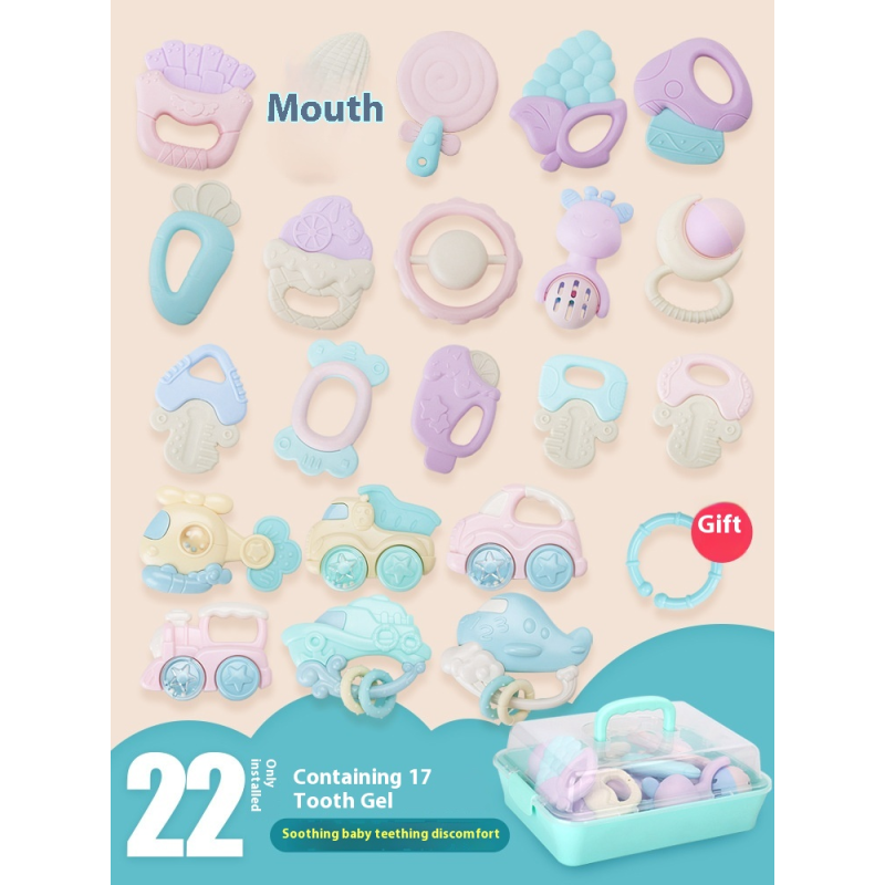 Baby Rattle Set Manufacturer - OEM Color Boilable Soft Plastic Musical Toy 0-3 Years