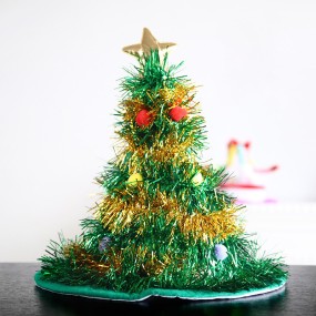 Christmas Lights Hat Supplier - Christmas Tree Venue Non woven Fabric Rain Silk Shining
