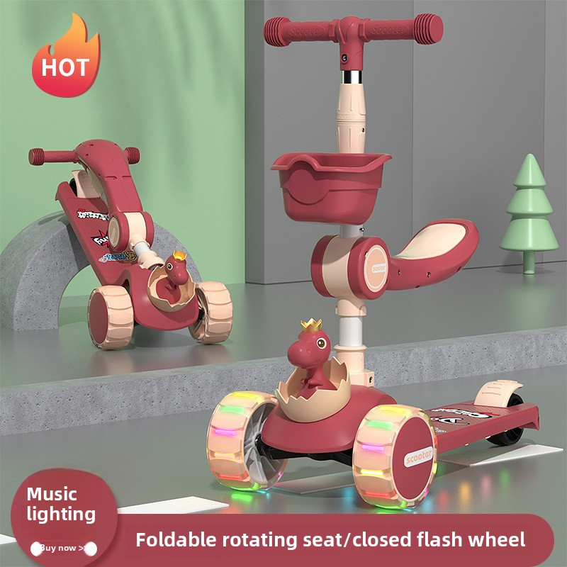 Plastic Scooter Manufacturer - OEM 1 in 1 Foldable Three Wheel Toy Car