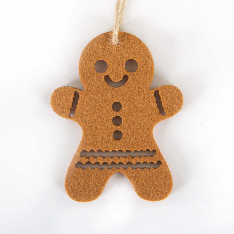 Christmas Decoration Supplier - Christmas Gingerbread Man Felt Cloth Pendant Tree Snowflake