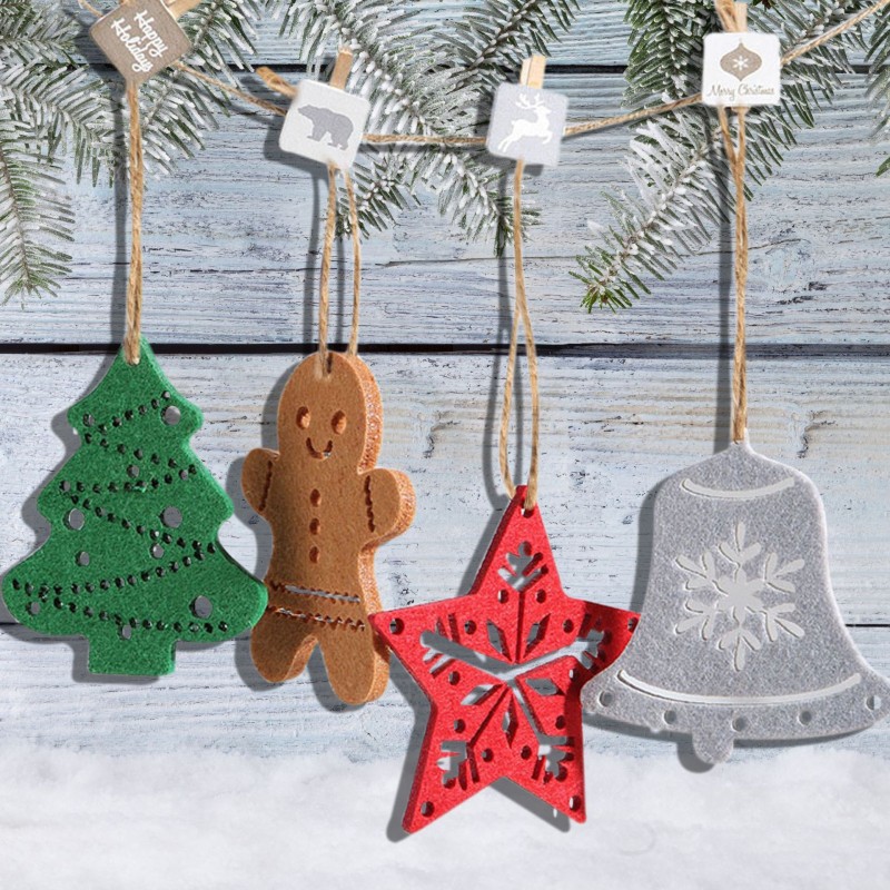 Christmas Decoration Supplier - Christmas Gingerbread Man Felt Cloth Pendant Tree Snowflake