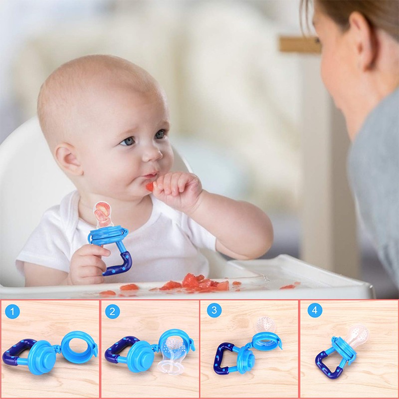 Baby Pacifiers Supplier - Pacifier Free Silicone BPA Rubber Flat Fruit Chain Feeder
