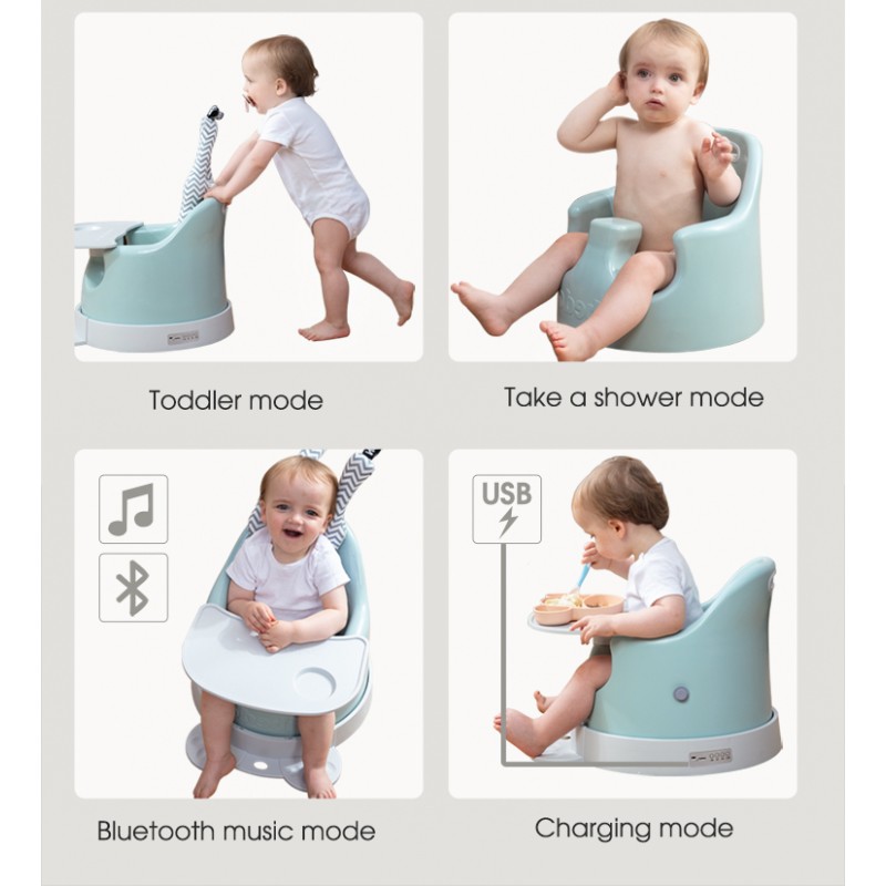 Children Dining Chair Supplier - Portable High Booster Seat Music Growth Plastic