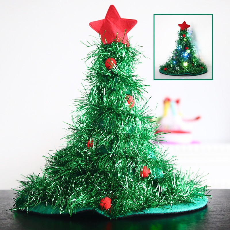 Christmas Lights Hat Supplier - Christmas Tree Venue Non woven Fabric Rain Silk Shining
