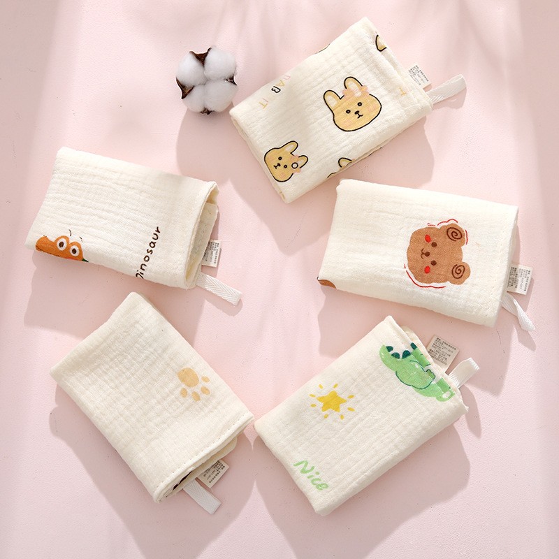 Baby Hand Towel Manufacturer - Base Print Pure Layers Absorbent Burping Mini Coral
