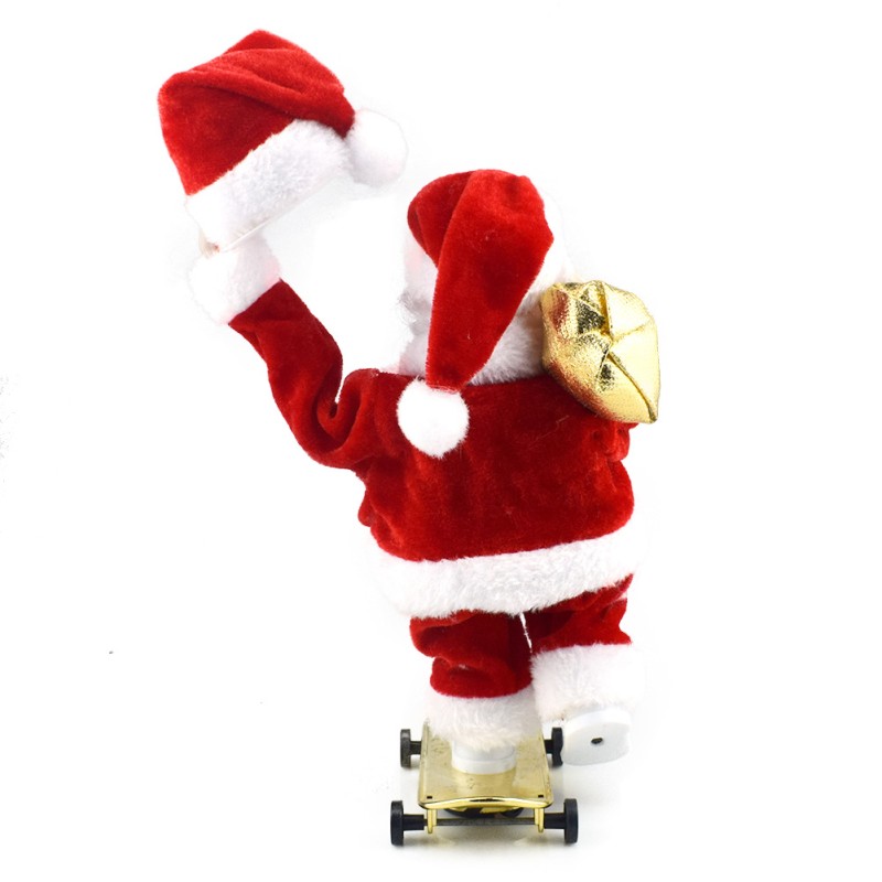 Santa Claus Toy Manufacturer - Novelty Skateboarding Hat Shake with Music Dynamic Gift