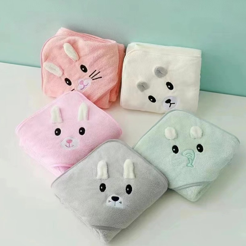 Baby Bath Towel Manufacturer - Premium Hooded Polyester Soft Kids Fiber Stripe Hat