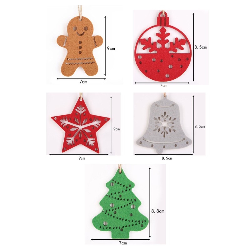 Christmas Decoration Supplier - Christmas Gingerbread Man Felt Cloth Pendant Tree Snowflake