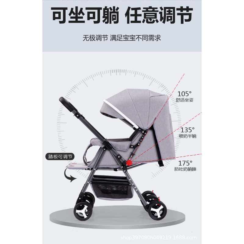 Twin Stroller Supplier - Popular One Hand Folding Backrest Recline Side by Side