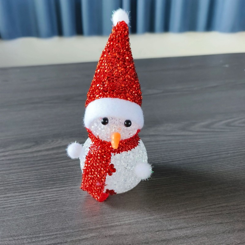 Luminous Snowman Supplier - Christmas Decoration Luminous Colorful Crystal Snowman