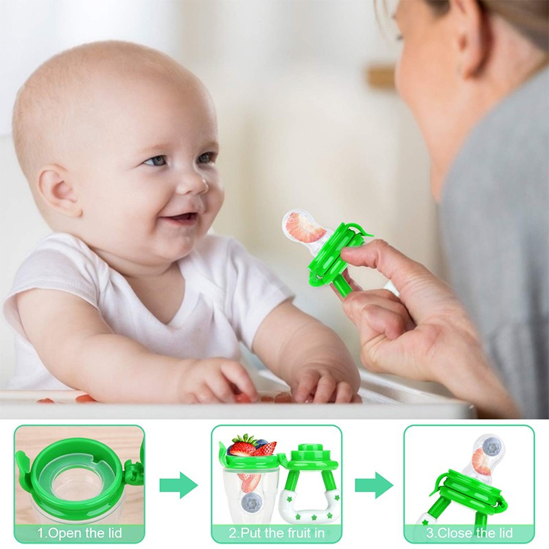 Baby Pacifiers Supplier - Pacifier Free Silicone BPA Rubber Flat Fruit Chain Feeder