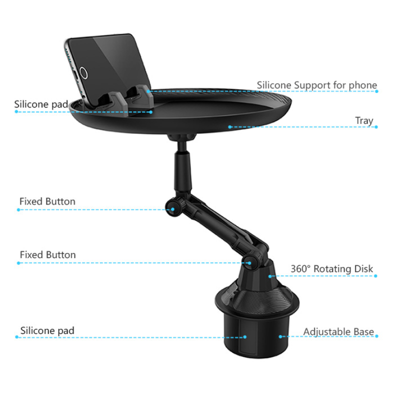 Car Tray - Cup Holder Adjustable Table