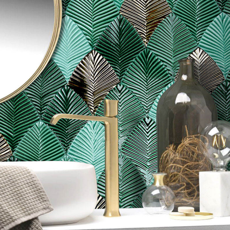 Ceramic Tiles - Leaf Shape Mosaic Backsplash