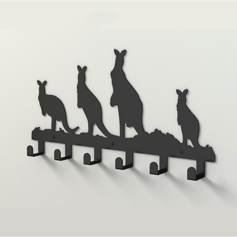 Coat Hooks - Black Metal Animal Wall