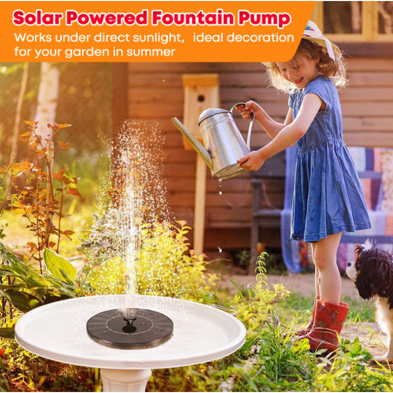 Solar Fountain - 4 Nozzle Bird Bath Pump