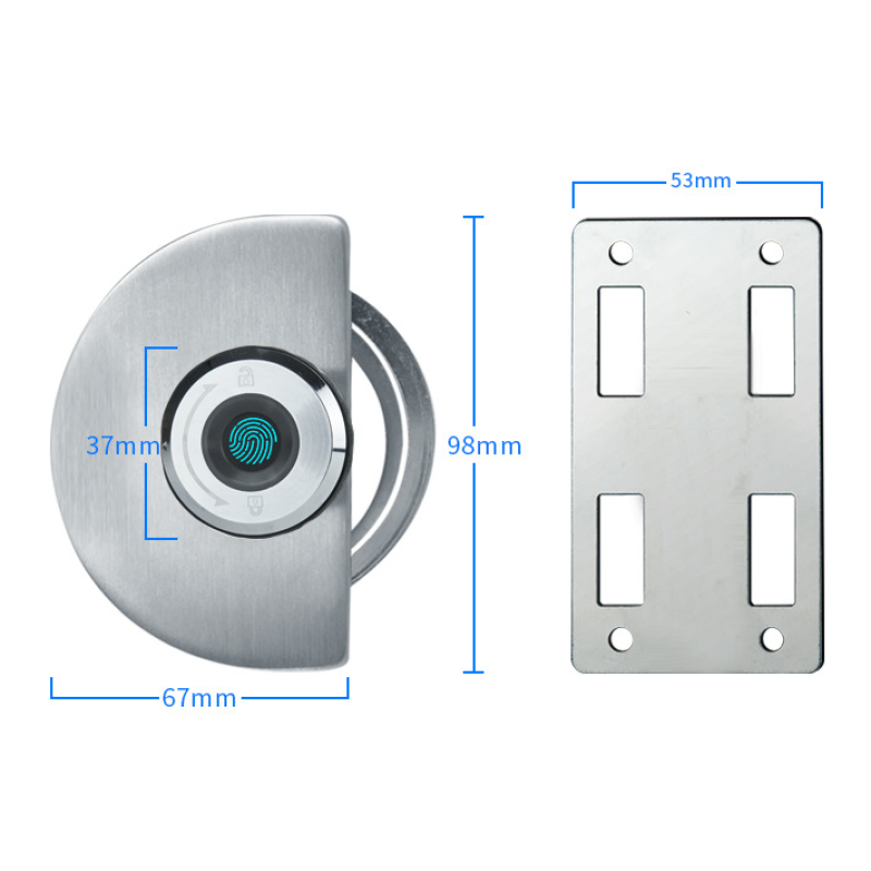 Fingerprint Lock - Glass Door Stainless