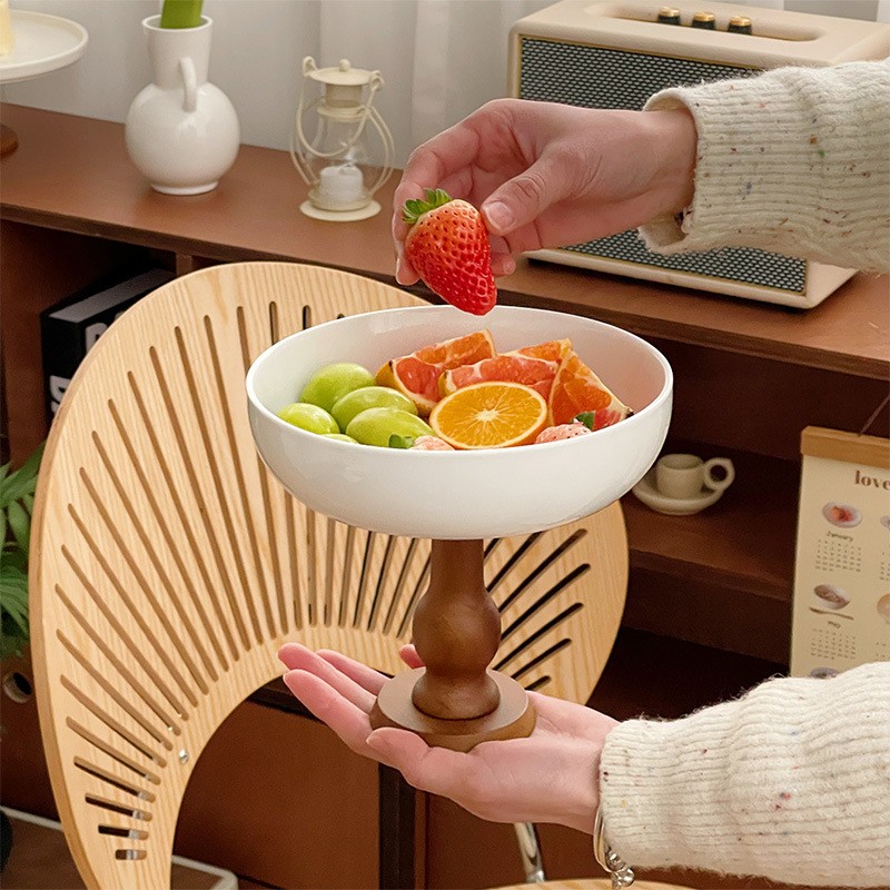 Fruit Plate - Vintage Wooden Stand Home Decor