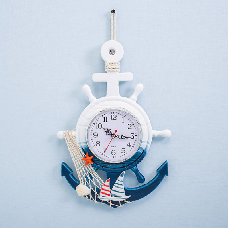 Anchor Clock - Ship Wheel Wall Decor