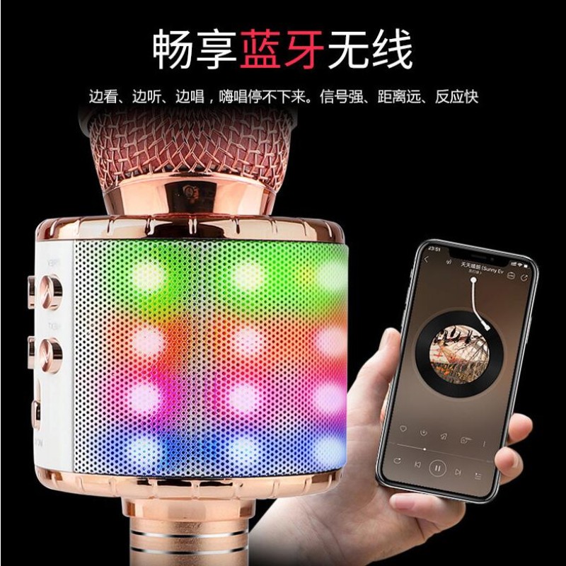 Wireless Microphone - Karaoke LED Light