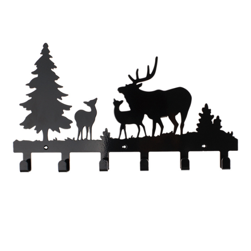 Coat Hooks - Black Metal Animal Wall