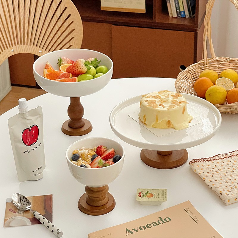 Fruit Plate - Vintage Wooden Stand Home Decor