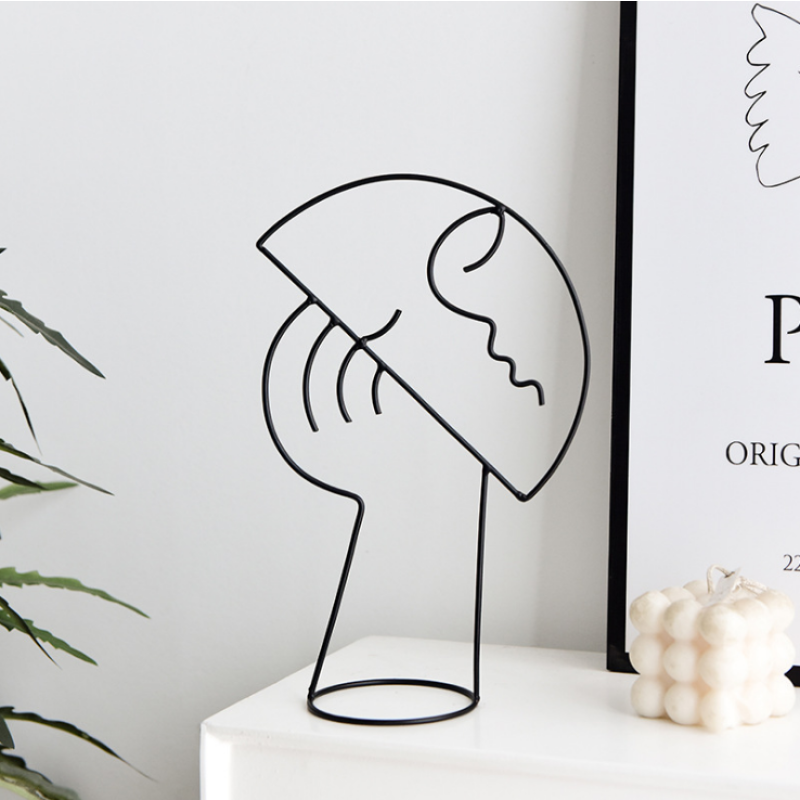 Wire Sculpture - Abstract Metal Face