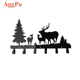 Coat Hooks - Black Metal Animal Wall