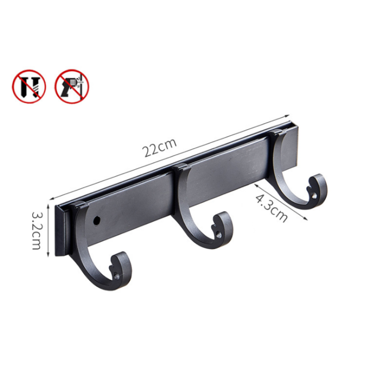 Coat Rack - 8 Hook Metal Wall Mount