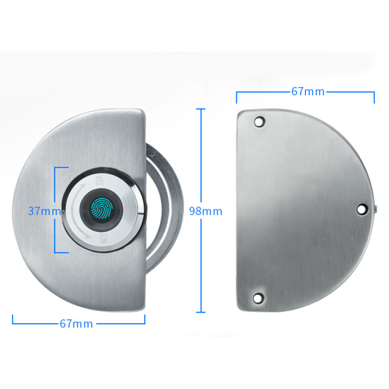 Fingerprint Lock - Glass Door Stainless