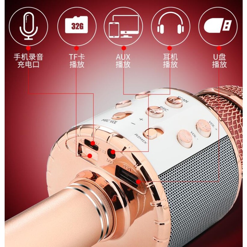 Wireless Microphone - Karaoke LED Light