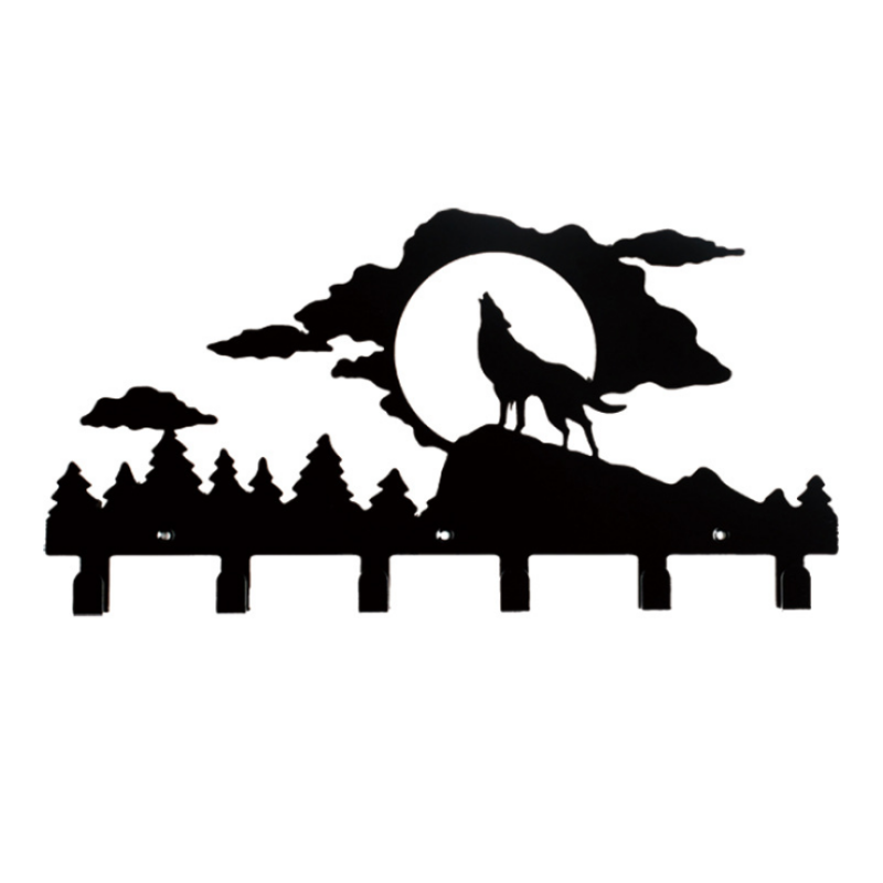 Coat Hooks - Black Metal Animal Wall