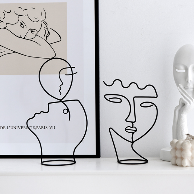 Wire Sculpture - Abstract Metal Face