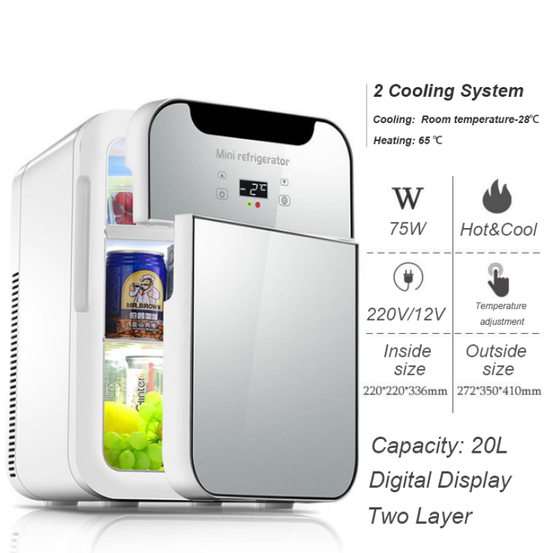 Mini Fridge - 20L Compact Cooler Warmer AC/DC
