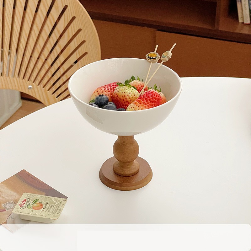 Fruit Plate - Vintage Wooden Stand Home Decor