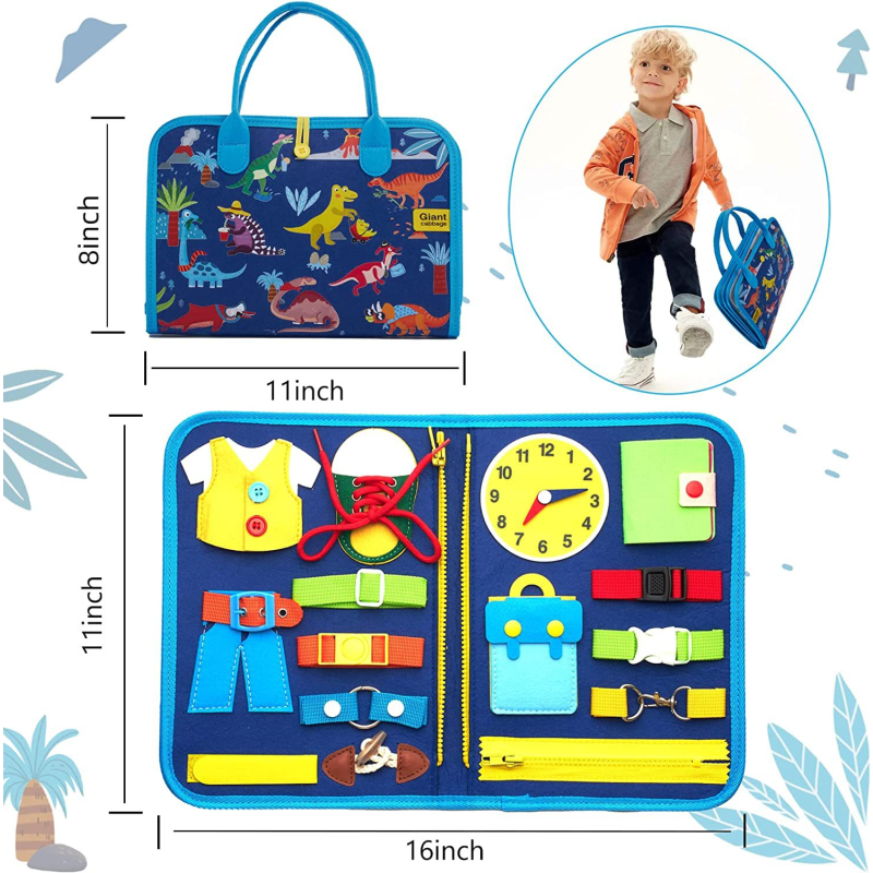 Felt Busy Board - Wooden Sensory Activity