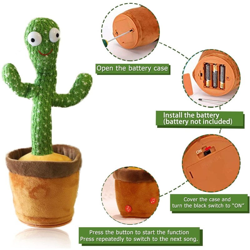 Dancing Cactus Toy - Electronic Shake Plush