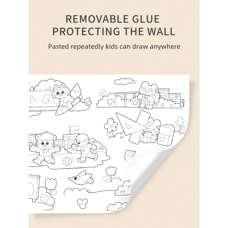 Coloring Poster Roll - Sticker Paper School