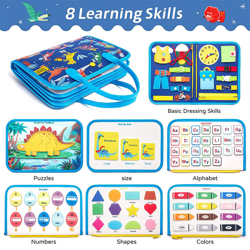 Felt Busy Board - Wooden Sensory Activity