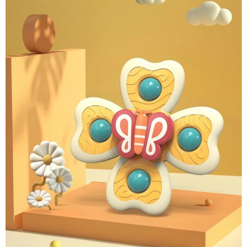 Bath Spinner Toy - 3pcs Animal Rattle Fidget