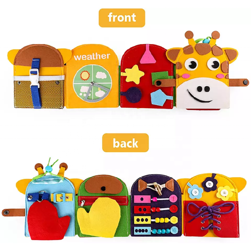 Giraffe Quiet Book - 3D Fabric Sensory Activity