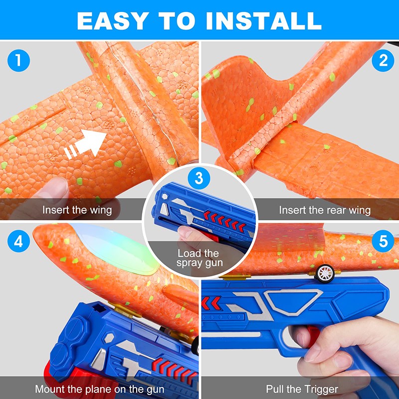 LED Foam Glider - 3 Pack Catapult Launcher