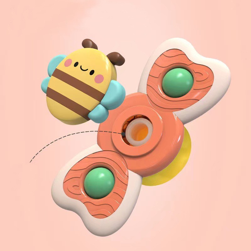 Bath Spinner Toy - 3pcs Animal Rattle Fidget