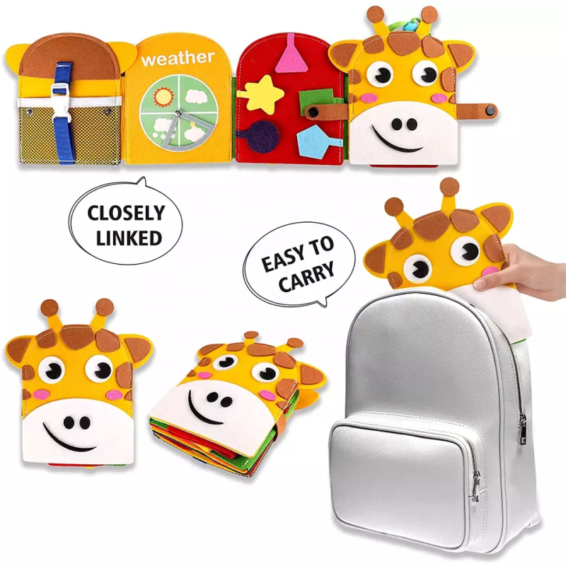 Giraffe Quiet Book - 3D Fabric Sensory Activity