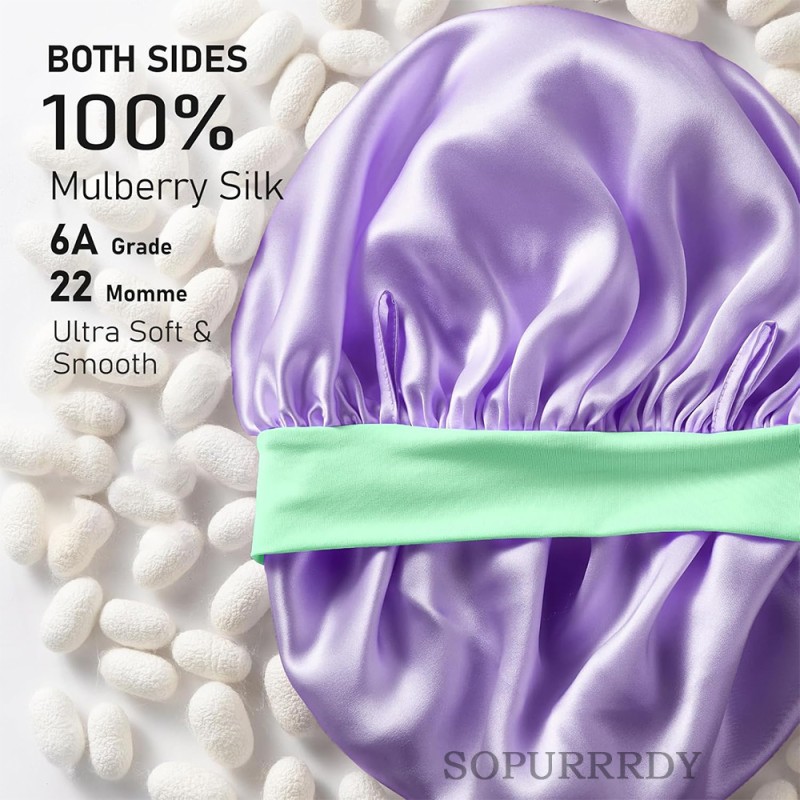 Custom Silk Bonnet Factory - Large Double Layer Hair Wrap Silk Sleeping Cap