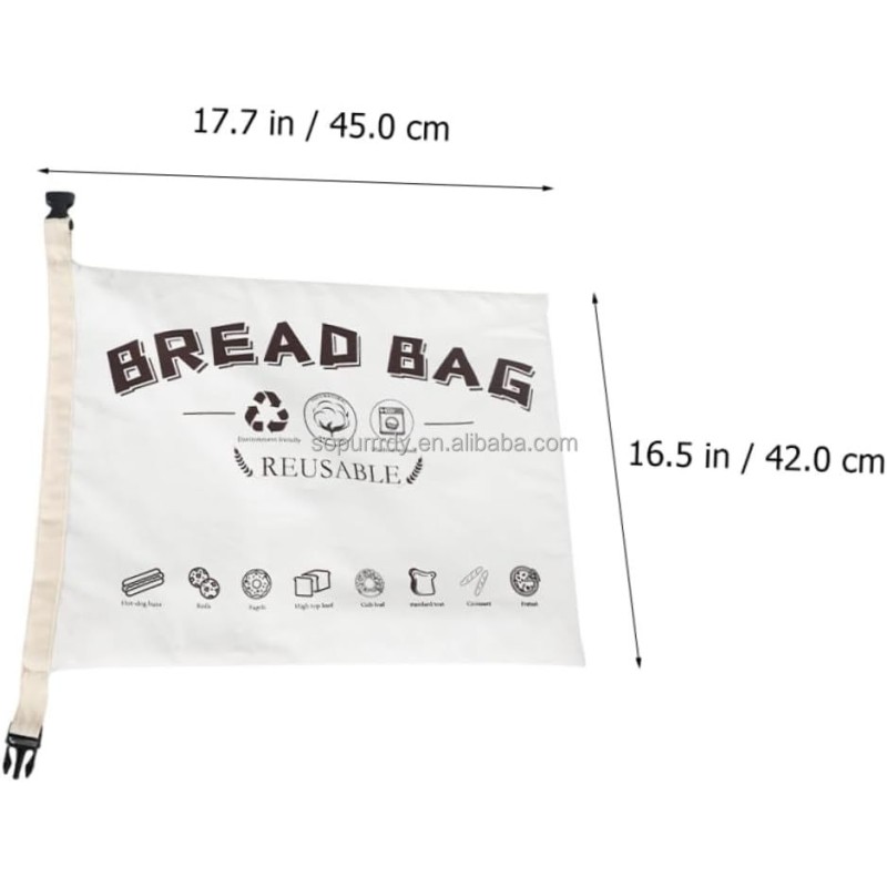 Custom Bread Bag Manufacturer - Reusable Organic Cotton Fresh-keeping Loaf Pouch