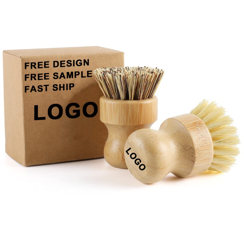 Custom Dish Brush Manufacturer - Bamboo Dish Scrub Brushes Set Wooden Cleaning Brush