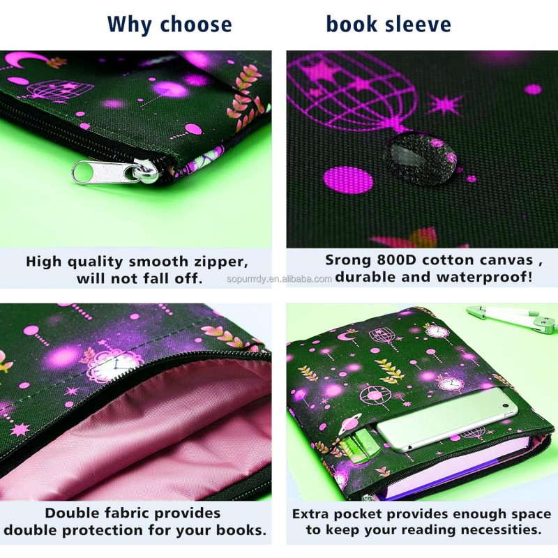 Custom Book Sleeve Manufacturer - Private Label Zippered Book Protector Pouch