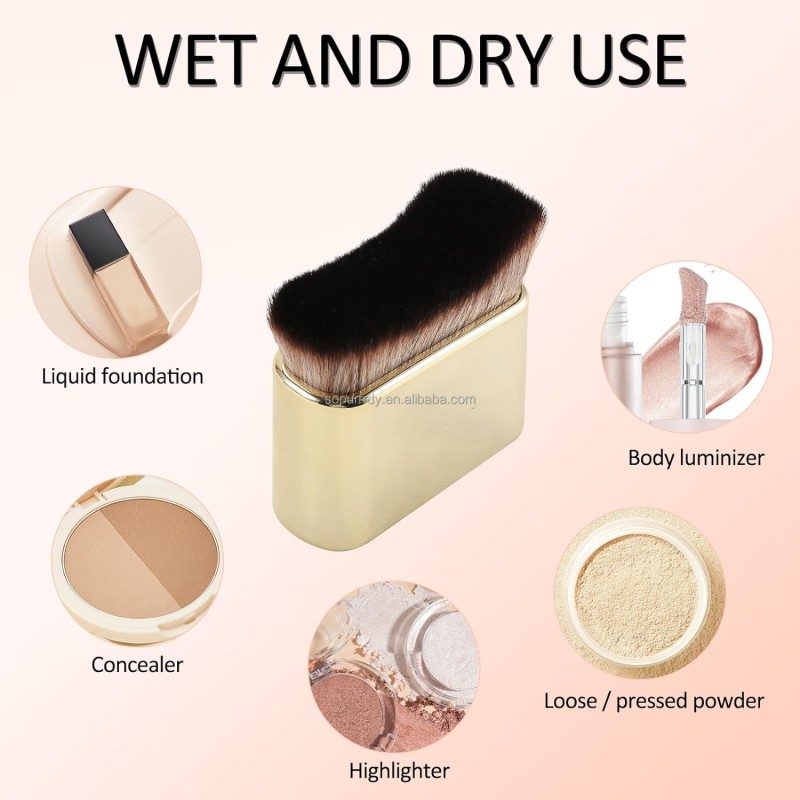 Custom Makeup Brush Manufacturer - Rectangle Face Kabuki Foundation Self Tanner Brush