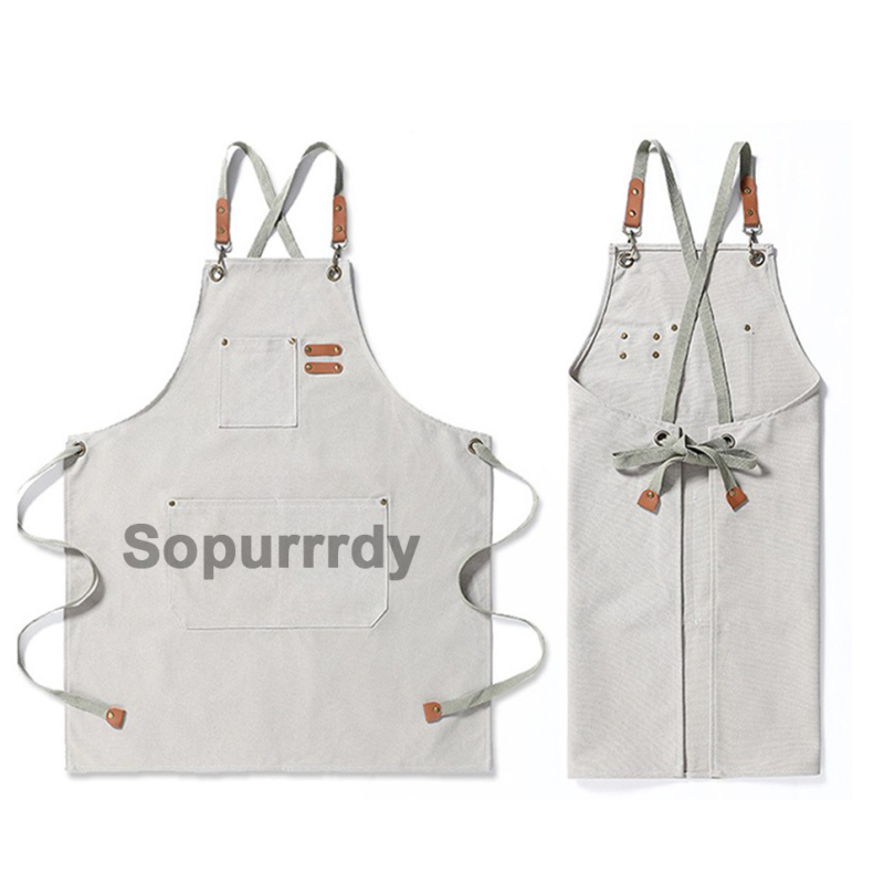 Custom Chef Apron Manufacturer - Canvas Cross Back Heavy Duty Work Apron
